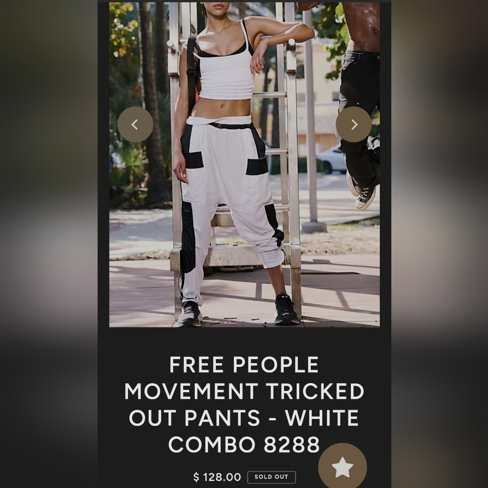 Free People Movement Black and White Joggers